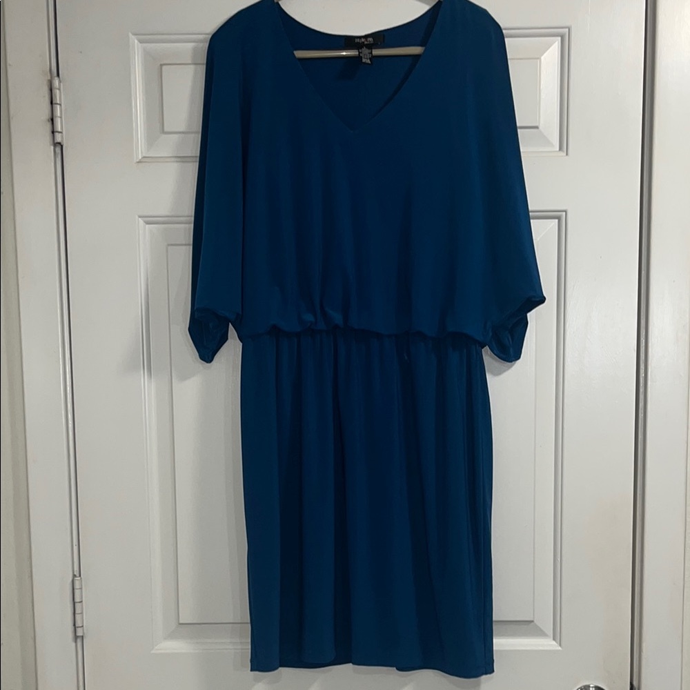 Teal Women's Dress with Short
 Sleeves